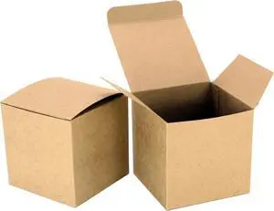 Oletx 25 Pcs Brown Paper Gift Boxes, Small 3x3x3 inch Gift Box with Lids Oletx 25 Pcs Brown Paper Gift Boxes, Small 3x3x3 inch Gift Box with Lids