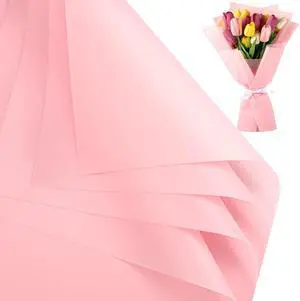 woric 25 Sheets Pink Flower Wrapping Paper, Waterproof woric 25 Sheets Pink Flower Wrapping Paper, Waterproof