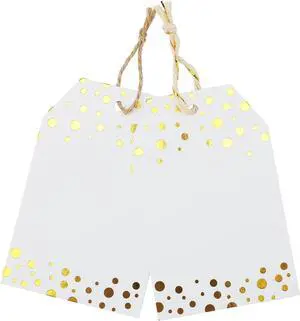 jijAcraft 100Pcs Gift Tags with String, Foil Gold Dots Blank Tags, 3.3x2.2Inch White Paper Tag, Party Favors Hanging Name Labels for Baby Shower, Birthday, Wedding jijAcraft 100Pcs Gift Tags with String, Foil Gold Dots Blank Tags, 3.3x2.2Inch White Paper Tag, Party Favors Hanging Name Labels for Baby Shower, Birthday, Wedding