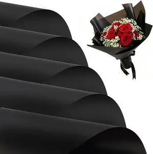 BEISHIDA 20 PCS Black Floral Wrapping Paper-Matte Waterproof Flower Wrapping Paper Bouquet for Florist Supplies, DIY Crafts, Gift Packaging, Valentine Mother's Day Birthday Wedding Gift BEISHIDA 20 PCS Black Floral Wrapping Paper-Matte Waterproof Flower Wrapping Paper Bouquet for Florist Supplies, DIY Crafts, Gift Packaging, Valentine Mother's Day Birthday Wedding Gift