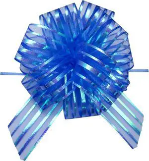 6 Pieces Pull Bow Large Organza Gift Wrapping Ribbon Bow,6 Inches, Big Pull Bow for Wedding Gift Baskets, Ribbon Bow for Christmas Wrapping and Decoration (Blue) 6 Pieces Pull Bow Large Organza Gift Wrapping Ribbon Bow,6 Inches, Big Pull Bow for Wedding Gift Baskets, Ribbon Bow for Christmas Wrapping and Decoration (Blue)