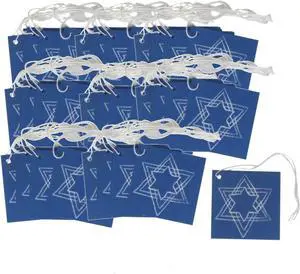 Iconikal Tie-On Cardstock Hanukkah Gift Tags, Star of David, 60-Count Iconikal Tie-On Cardstock Hanukkah Gift Tags, Star of David, 60-Count