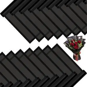 DEWJDFSC 20 Sheets Flower Bouquet Wrapping Paper Floral Korean Black DEWJDFSC 20 Sheets Flower Bouquet Wrapping Paper Floral Korean Black