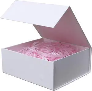 Rsgift White Gift Box with Lids,9.7x7.2x3.3 Inch Gift Boxes for Presents,Magnetic Closure boxes for Wedding,Birthday,Graduation Packaging Rsgift White Gift Box with Lids,9.7x7.2x3.3 Inch Gift Boxes for Presents,Magnetic Closure boxes for Wedding,Birthday,Graduation Packaging