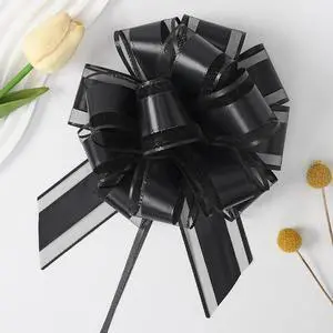 GAKA 10 Pieces Black Pull Bow, 6 inch Big Pull Bows for Wrapping Gift or Flower Baskets Decorations, Christmas Valentine's Day Various Party Gift Flower Decorations GAKA 10 Pieces Black Pull Bow, 6 inch Big Pull Bows for Wrapping Gift or Flower Baskets Decorations, Christmas Valentine's Day Various Party Gift Flower Decorations