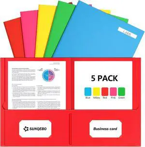 2 Pocket Folders, 5 Pack Folders with Pockets, Textured Paper File Folders 2 Pocket Folders, 5 Pack Folders with Pockets, Textured Paper File Folders