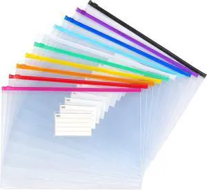 Tamaki 10 Pack Plastic Envelope, Files Zipper Folders, 13 x 9.25 Inch Tamaki 10 Pack Plastic Envelope, Files Zipper Folders, 13 x 9.25 Inch