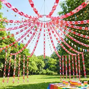 Lincia 600 Sheet Paper Chain Garland Strips, Pink Gradient Lincia 600 Sheet Paper Chain Garland Strips, Pink Gradient