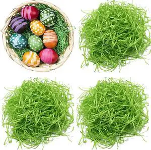 Hikkcos 1/2 LB Easter Green Grass Large Pack Green Raffia Grass Recyclable Shred Paper for Gift Basket Filler Easter Party Decoration Wrapping Basket Filling Hikkcos 1/2 LB Easter Green Grass Large Pack Green Raffia Grass Recyclable Shred Paper for Gift Basket Filler Easter Party Decoration Wrapping Basket Filling