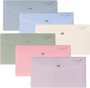 H4D 9x5 Plastic Budget Envelopes for Cash System, Pastel Colors, 6 Pack H4D 9x5 Plastic Budget Envelopes for Cash System, Pastel Colors, 6 Pack