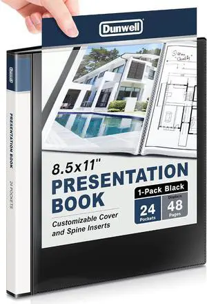 Dunwell Presentation Binder 24-Pocket, 8.5x11 Portfolio Book, Black Dunwell Presentation Binder 24-Pocket, 8.5x11 Portfolio Book, Black
