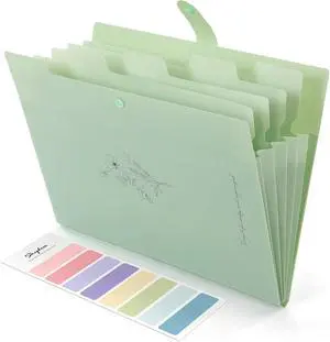 SKYDUE Expanding File Folder with 5 Pockets, Aesthetic Accordion File Organizer, Portable Document Paper Bill Receipt Organizer, School Office Supplies, Letter/A4 Size, (1, Pea Green) SKYDUE Expanding File Folder with 5 Pockets, Aesthetic Accordion File Organizer, Portable Document Paper Bill Receipt Organizer, School Office Supplies, Letter/A4 Size, (1, Pea Green)
