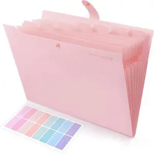 SKYDUE Expanding File Folder, Accordion File Organizer with 8 Pockets, Expandable Document Paper Receipt Holder for School Office Hospital, Letter/A4 Size Pink SKYDUE Expanding File Folder, Accordion File Organizer with 8 Pockets, Expandable Document Paper Receipt Holder for School Office Hospital, Letter/A4 Size Pink