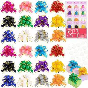 TUXIYA 24PCS 6 Inch Large Pull Bows,12Colors Bow for Gift Wrapping, Wedding TUXIYA 24PCS 6 Inch Large Pull Bows,12Colors Bow for Gift Wrapping, Wedding