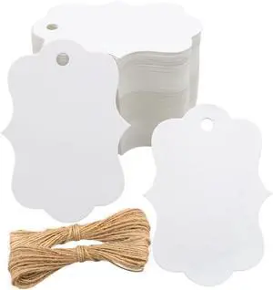 joycraft 100Pcs Gift Tags with String, 2.7x2 inch Blank Kraft Paper Tags joycraft 100Pcs Gift Tags with String, 2.7x2 inch Blank Kraft Paper Tags