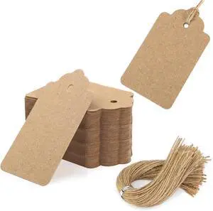 VGOODALL 150Pcs Brown Kraft Gift Tags with String, 1.6 X 2.8 inches VGOODALL 150Pcs Brown Kraft Gift Tags with String, 1.6 X 2.8 inches