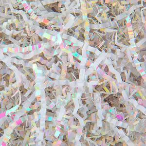 Caleihd Crinkle Cut Paper Shred Filler Gift Cushion Streamer Diamond White Caleihd Crinkle Cut Paper Shred Filler Gift Cushion Streamer Diamond White