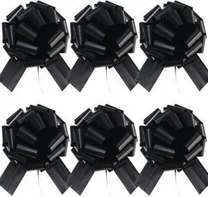 HQJAXJ 9 inch Big Black Bow,6pcs pull Bows for Gift Wrapping,Easter,gift baskets,birthday parties,table decorations,Valentine's Day,Christmas and other gift and scene decorations (Black) HQJAXJ 9 inch Big Black Bow,6pcs pull Bows for Gift Wrapping,Easter,gift baskets,birthday parties,table decorations,Valentine's Day,Christmas and other gift and scene decorations (Black)
