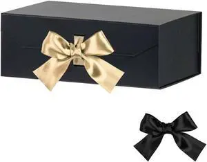 GoooodGift Black Gift Box Large, 12x8x4.5 Inches, Large Black Gift Box with Magnetic Closure Lid, Bridesmaid Proposal Box Gift Boxes for Festival (Matte Black) GoooodGift Black Gift Box Large, 12x8x4.5 Inches, Large Black Gift Box with Magnetic Closure Lid, Bridesmaid Proposal Box Gift Boxes for Festival (Matte Black)