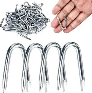Steel Wire Fencing Staples 50Pcs Wire Staples Galvanized Fencing Staple U Shaped Nails 1.2'' Fence Post Staple for Wire Mesh & Woven Fence Steel Wire Fencing Staples 50Pcs Wire Staples Galvanized Fencing Staple U Shaped Nails 1.2'' Fence Post Staple for Wire Mesh & Woven Fence