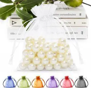ANZNKU 50 Pcs White Organza Bags 3×4'', Small Mesh Gift Bag with Drawstring ANZNKU 50 Pcs White Organza Bags 3×4'', Small Mesh Gift Bag with Drawstring