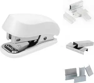 White Color Mini Stapler with Staples,Small Cute Stapler for Desk,Gift for Student or Office Use (White) White Color Mini Stapler with Staples,Small Cute Stapler for Desk,Gift for Student or Office Use (White)
