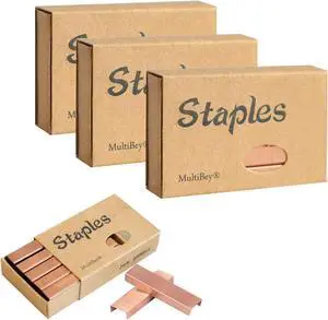 MultiBey 4000 Rose Gold Staples, #12 26/6 Staple Refill for Desk Stapler MultiBey 4000 Rose Gold Staples, #12 26/6 Staple Refill for Desk Stapler