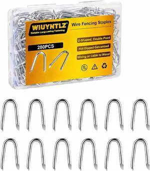 280 Pcs Galvanized Steel Fencing Staples, 24 mm U-Shaped Nails 280 Pcs Galvanized Steel Fencing Staples, 24 mm U-Shaped Nails