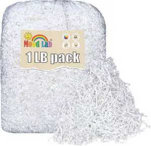 Mood Lab Crinkle Cut Paper Shred Filler - 1 LB White - Shredded Cut Paper for Basket Filling - Gift Box Kraft Wrapping Paper Mood Lab Crinkle Cut Paper Shred Filler - 1 LB White - Shredded Cut Paper for Basket Filling - Gift Box Kraft Wrapping Paper
