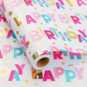 WRAP STORM Birthday Wrapping Paper Roll - 1 Roll(17" x 33ft) - Pastel Happy Birthday Gift Wrap Supplies for Kids WRAP STORM Birthday Wrapping Paper Roll - 1 Roll(17" x 33ft) - Pastel Happy Birthday Gift Wrap Supplies for Kids