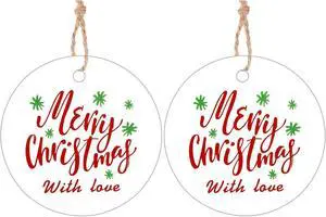 jijAcraft Christmas Tags with String - 100Pcs Holiday Gift Tags, Merry Christmas with Love Name Labels, 2Inch Round Winter Gift Tag for Xmas Party, Party Favors, DIY Crafts jijAcraft Christmas Tags with String - 100Pcs Holiday Gift Tags, Merry Christmas with Love Name Labels, 2Inch Round Winter Gift Tag for Xmas Party, Party Favors, DIY Crafts