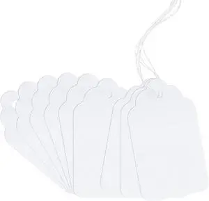 ZUFECY 100 Marking Tags - White Price Tags with String, Display Labels for Jewelry, 2.75 x 1.57 Inches ZUFECY 100 Marking Tags - White Price Tags with String, Display Labels for Jewelry, 2.75 x 1.57 Inches