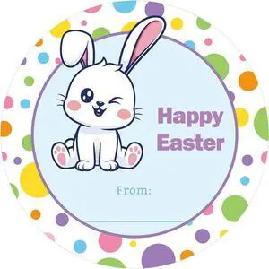 Happy Easter Stickers Bunny Stickers 60 Pcs 2 Inch Easter Gift Tag Sticker Happy Easter Stickers Bunny Stickers 60 Pcs 2 Inch Easter Gift Tag Sticker