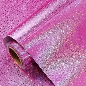WRAPAHOLIC Pink Wrapping Paper Roll - Mini Roll - 17 Inch x 16.5 Feet - Metallic Holographic Star Wrapping Paper for Birthday, Wedding, Baby Shower, Bridal Shower, Christmas WRAPAHOLIC Pink Wrapping Paper Roll - Mini Roll - 17 Inch x 16.5 Feet - Metallic Holographic Star Wrapping Paper for Birthday, Wedding, Baby Shower, Bridal Shower, Christmas