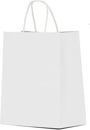 Qutuus White Paper Gift Bags with Handles Bulk 25 pcs 8x4.5x10 Medium White Paper Bags for Gifts, Valentines, Shopping, Qutuus White Paper Gift Bags with Handles Bulk 25 pcs 8x4.5x10 Medium White Paper Bags for Gifts, Valentines, Shopping,