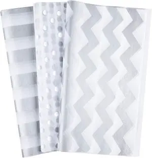MIAHART 60 Pcs Silver White Tissue Paper Bulk 3 Style Decorative Metallic Wrapping Paper for Birthday Weddings Christmas Party Decoration, DIY Arts Crafts MIAHART 60 Pcs Silver White Tissue Paper Bulk 3 Style Decorative Metallic Wrapping Paper for Birthday Weddings Christmas Party Decoration, DIY Arts Crafts