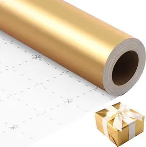 woric Gold Wrapping Paper Roll 17 In X 33 Ft Solid Matte Gold woric Gold Wrapping Paper Roll 17 In X 33 Ft Solid Matte Gold