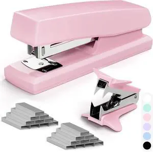 Pink Office Stapler, Paper Stapler and Staples, Pink Office Supplies Pink Office Stapler, Paper Stapler and Staples, Pink Office Supplies