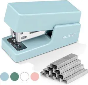 NUSIGN Mini Stapler with 830 Staples, Small Cute Desk Staplers, 25 Sheet Capacity, Blue NUSIGN Mini Stapler with 830 Staples, Small Cute Desk Staplers, 25 Sheet Capacity, Blue