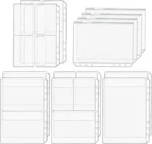 Premium Clear Binder Zipper Folders - 12PCS A5 Size 6 Holes Binder Inserts, Document Filing Bags for 6-Ring Notebook Loose Leaf Bags Premium Clear Binder Zipper Folders - 12PCS A5 Size 6 Holes Binder Inserts, Document Filing Bags for 6-Ring Notebook Loose Leaf Bags