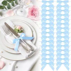 2.5" Baby Blue Satin Ribbon Bows (50 Packs) 2.5" Baby Blue Satin Ribbon Bows (50 Packs)