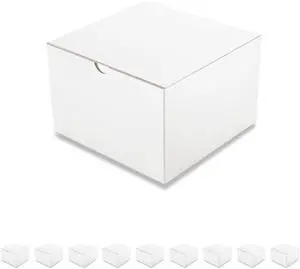 PACKQUEEN 10 White Gift Boxes 6x6x4 Inch, Small Gift Boxes Bulks with Lids PACKQUEEN 10 White Gift Boxes 6x6x4 Inch, Small Gift Boxes Bulks with Lids
