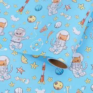RayofSun Space Dog Wrapping Paper Roll -17 Inches X 16.5 Feet Mini Roll, Blue Funny Astronaut Dog Cat Starry Sky Rocket Birthday Gift Wrap for Kids Boys, Girls, Baby Shower, Christmas, Holiday RayofSun Space Dog Wrapping Paper Roll -17 Inches X 16.5 Feet Mini Roll, Blue Funny Astronaut Dog Cat Starry Sky Rocket Birthday Gift Wrap for Kids Boys, Girls, Baby Shower, Christmas, Holiday