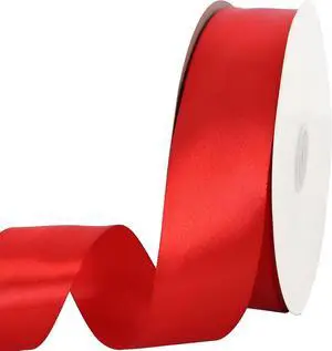 TONIFUL 100 Yard Red Satin Ribbon 1-1/2 Inch for Christmas Gift Wrapping TONIFUL 100 Yard Red Satin Ribbon 1-1/2 Inch for Christmas Gift Wrapping