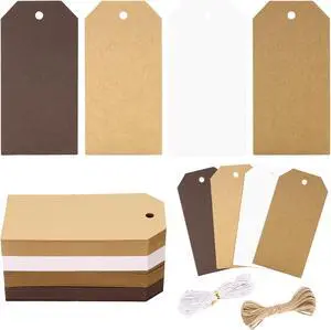 G2PLUS Gift Tags with String 120PCS, 4 Colors Kraft Paper Gift Tag, 2X4 in G2PLUS Gift Tags with String 120PCS, 4 Colors Kraft Paper Gift Tag, 2X4 in