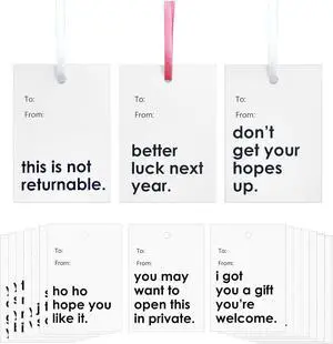 Funny Gift Tags for Presents, White, 18pcs Funny Gift Tags for Presents, White, 18pcs