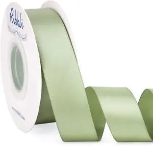 Ribbli Dusty Sage Satin Ribbon Double Faced Satin 1 Inch x Continuous 25 Yards-Sage Green Ribbon for Gift Wrapping Crafts Wedding Decoration Bows Bouquet Floral Arrangement Ribbli Dusty Sage Satin Ribbon Double Faced Satin 1 Inch x Continuous 25 Yards-Sage Green Ribbon for Gift Wrapping Crafts Wedding Decoration Bows Bouquet Floral Arrangement