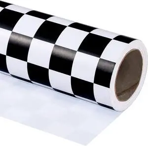 WRAPAHOLIC Checkered Flag Wrapping Paper Roll - 17 Inch x 16.5 Feet - Race Car Wrapping Paper for Kids Birthday, Girls Boys Birthday, Baby Shower WRAPAHOLIC Checkered Flag Wrapping Paper Roll - 17 Inch x 16.5 Feet - Race Car Wrapping Paper for Kids Birthday, Girls Boys Birthday, Baby Shower