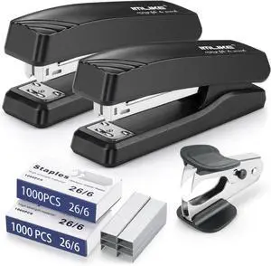 Desktop Office Stapler with 2000 Staples: IMLIKE Half Strip Desk Staplers, take 26/6 Staples 25 Sheets Capacity, Staple Remover, Non-Slip Base, Black, 2-Pack Desktop Office Stapler with 2000 Staples: IMLIKE Half Strip Desk Staplers, take 26/6 Staples 25 Sheets Capacity, Staple Remover, Non-Slip Base, Black, 2-Pack