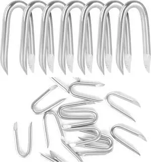 Mellewell 2 Inch Steel Wire Fencing Staples, Galvanized U Shaped Fasteners Nails for Fixing Wire Woven and Mesh Fencing, 30 PCS Mellewell 2 Inch Steel Wire Fencing Staples, Galvanized U Shaped Fasteners Nails for Fixing Wire Woven and Mesh Fencing, 30 PCS
